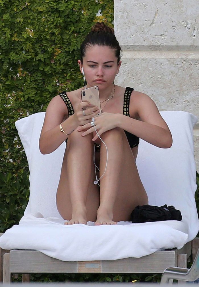 Thylane Blondeau Relaxing At The Swimming Pool In Miami