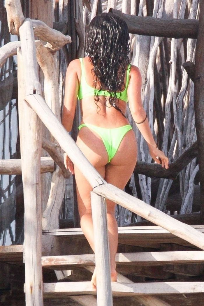Vanessa Morgan Candids In A Yellow Bikini In Tulum