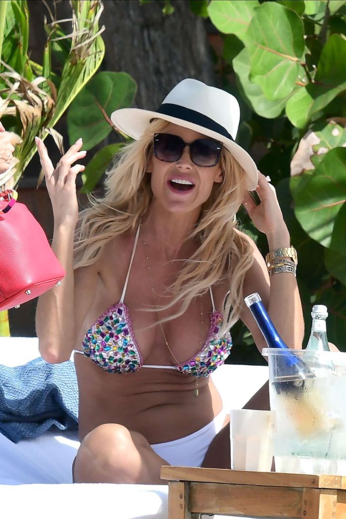 Victoria Silvstedt Candids In A Bikini In St Barts