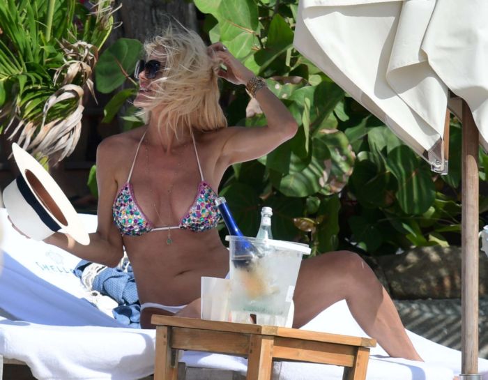 Victoria Silvstedt Candids In A Bikini In St Barts