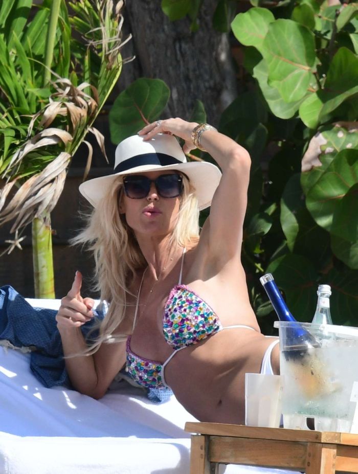 Victoria Silvstedt Candids In A Bikini In St Barts