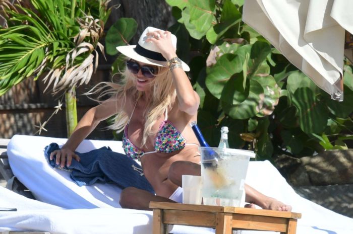 Victoria Silvstedt Candids In A Bikini In St Barts