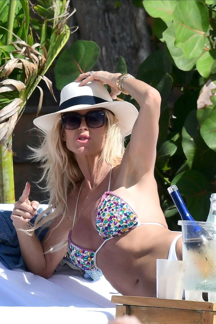 Victoria Silvstedt Candids In A Bikini In St Barts