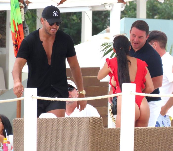 Yazmin Oukhellou Candids In A Racy Red Swimwear