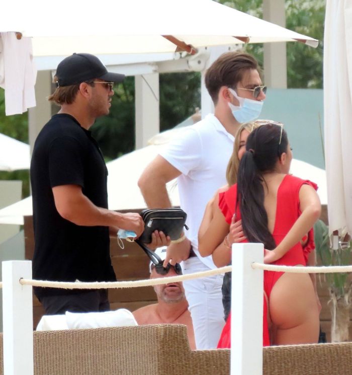 Yazmin Oukhellou Candids In A Racy Red Swimwear