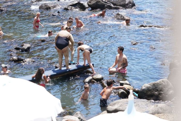 Zoey Deutch With Friends In A Black Bikini In Ischia, Italy